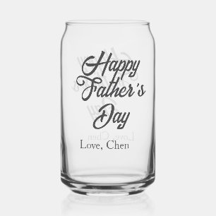 Gelukkige vaderdag grijze naam liefde beste Papa o Blikvorm Glas