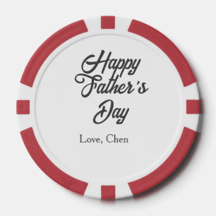 Gelukkige vaderdag grijze naam liefde beste Papa o Poker Chips