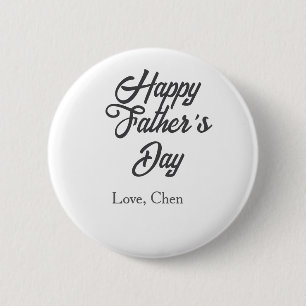 Gelukkige vaderdag grijze naam liefde beste Papa o Ronde Button 5,7 Cm