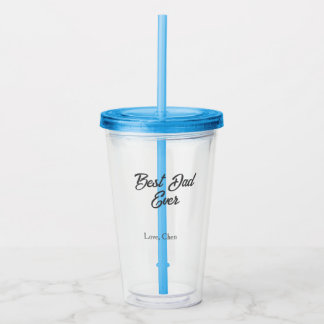 Gelukkige vaderdag grijze naam liefde beste pappa  acryl drinkbeker