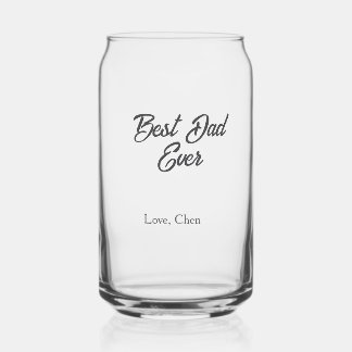Gelukkige vaderdag grijze naam liefde beste pappa  blikvorm glas