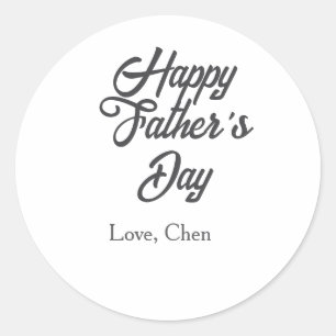 Gelukkige vaderdag grijze naam liefde beste pappa ronde sticker