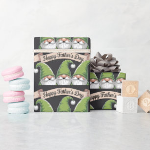 "Gelukkige Vaderdag" Groene Gnome Trio Cadeaupapier