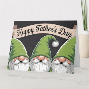 "Gelukkige Vaderdag" Groene Gnome Trio Kaart