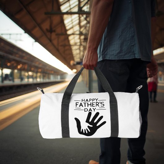 Gelukkige Vaderdag Handafdruk Kleine Duffel Tas