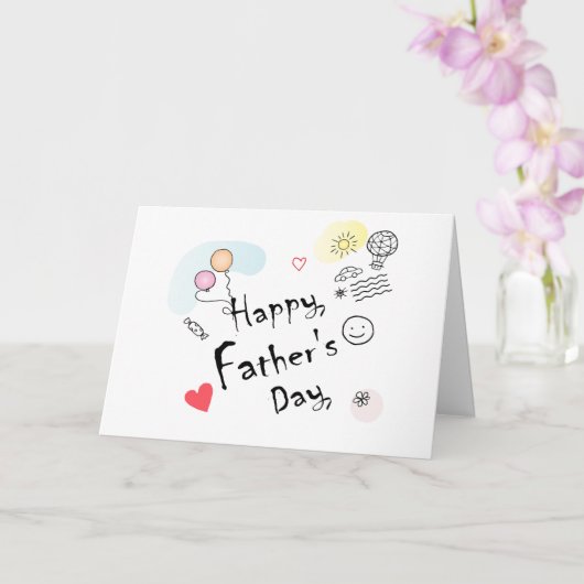 Gelukkige Vaderdag! Handgetekend Kaart (Orchidee)