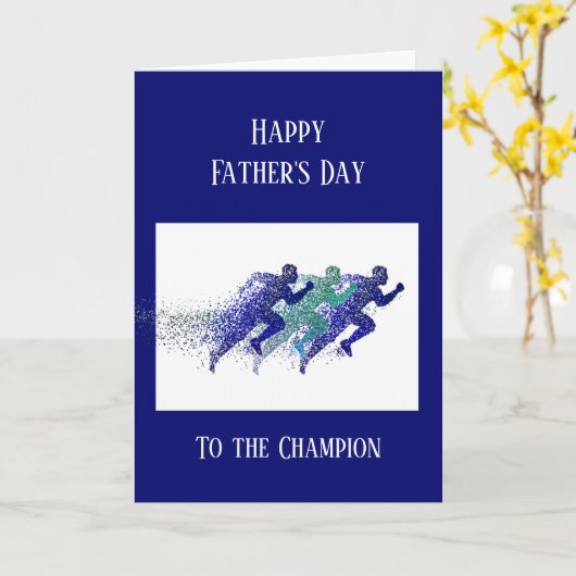 Gelukkige Vaderdag Hardloper Marathon  Kaart (Gele Bloem)