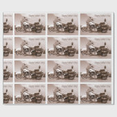 Gelukkige Vaderdag Harley Davidson  Cadeaupapier (Vlak)