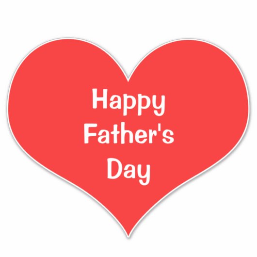 Gelukkige Vaderdag Hart Rood Wit Douane Kleurrijk Sticker (Voorkant)