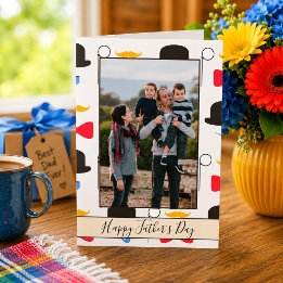 Gelukkige Vaderdag Hipster Foto Kaart