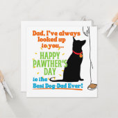 Gelukkige Vaderdag Hond Papa Kaart (Voorkant / Achterkant in situ)