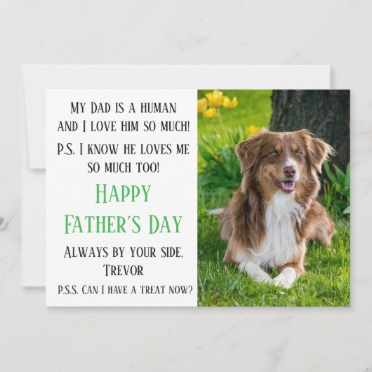 Gelukkige Vaderdag Hond Vader Aanpasbare Kaart (Voorkant)
