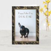 Gelukkige Vaderdag Hond Vader Foto Kaart (Gele Bloem)