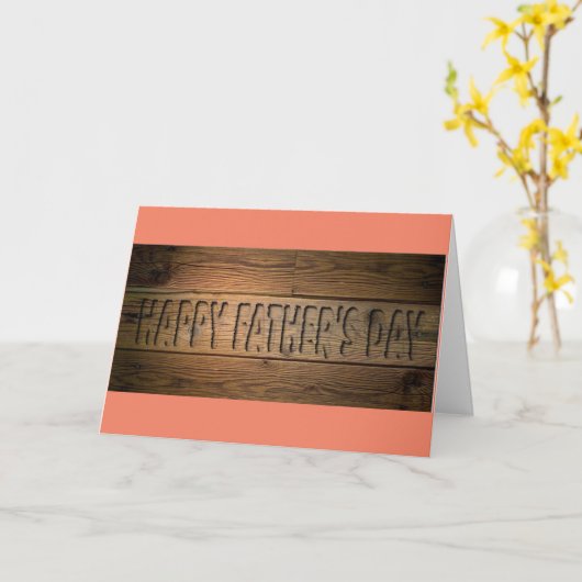 Gelukkige Vaderdag in hout Kaart (Gele Bloem)