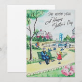  gelukkige vaderdag in Park Feestdagenkaart (Voorkant / Achterkant)