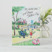  gelukkige vaderdag in Park Feestdagenkaart (Staand voorkant)