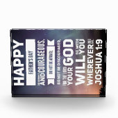 Gelukkige Vaderdag- Joshua 1:9 Fotoblokken (Voorkant)