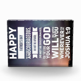 Gelukkige Vaderdag- Joshua 1:9 Fotoblokken