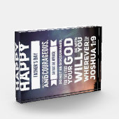 Gelukkige Vaderdag- Joshua 1:9 Fotoblokken (Links)