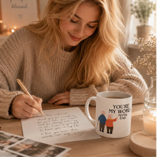 Gelukkige Vaderdag Jullie zijn mijn wereld Mama en Grote Koffiekop