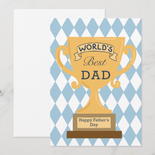 Gelukkige Vaderdag Kaart aan de Werelden Beste Pap (Voorkant / Achterkant)