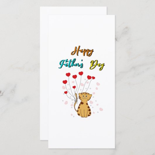 Gelukkige Vaderdag Kittypapa Daddy Cadeau Kat Vade Aankondiging (Voorkant / Achterkant)