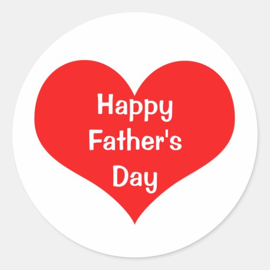 Gelukkige Vaderdag Kleurrijke Hart Rood Wit Douane Ronde Sticker (Voorkant)