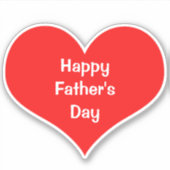 Gelukkige Vaderdag Kleurrijke Hart Rood Wit Douane Sticker (Voorkant)