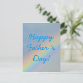 Gelukkige Vaderdag Kleurrijke Rainbow Blue Sky Fot Briefkaart (Staand voorkant)