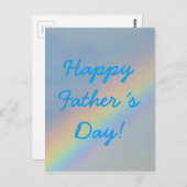 Gelukkige Vaderdag Kleurrijke Rainbow Blue Sky Fot Briefkaart (Voorkant / Achterkant)