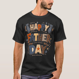 Gelukkige Vaderdag Kleurrijke Vader Liefhebber T-shirt