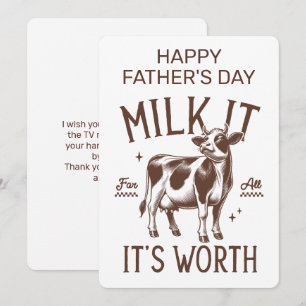 Gelukkige Vaderdag Melk Haal Er Alles Uit Bruin Notitiekaartje