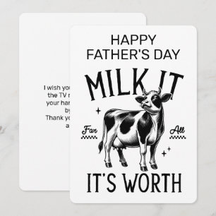 Gelukkige Vaderdag Melk Het Voor Alles Wat Het Waa Notitiekaartje