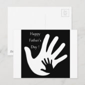 Gelukkige Vaderdag met de handen van vader en kind Briefkaart (Voorkant / Achterkant)