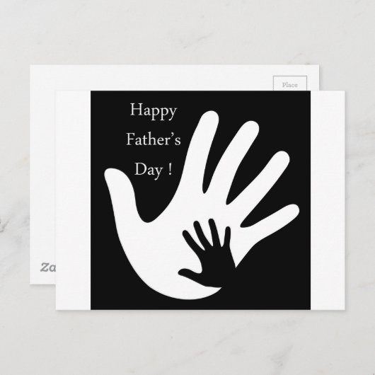 Gelukkige Vaderdag met de handen van vader en kind Briefkaart (Voorkant / Achterkant)