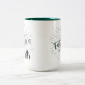 Gelukkige Vaderdag met een Man en twee kinderen Tweekleurige Koffiemok (Center)