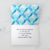 Gelukkige Vaderdag! Moderne blauwe kleur Kaart (Binnen)
