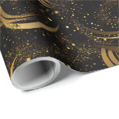 Gelukkige Vaderdag Moderne Kalligrafie Blauwe werv Cadeaupapier (Rol Hoek)