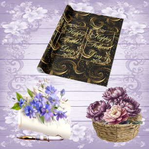 Gelukkige Vaderdag Moderne Kalligrafie Blauwe werv Cadeaupapier