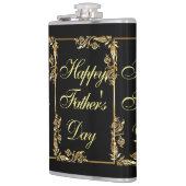 Gelukkige Vaderdag Moderne Kalligrafie Blauwe werv Heupfles (Links)