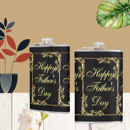 Gelukkige Vaderdag Moderne Kalligrafie Blauwe werv Heupfles