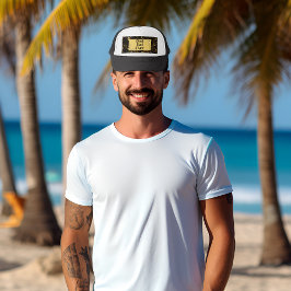 Gelukkige Vaderdag Moderne Kalligrafie Blauwe werv Trucker Pet