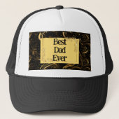 Gelukkige Vaderdag Moderne Kalligrafie Blauwe werv Trucker Pet (Voorkant)