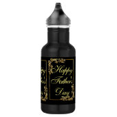 Gelukkige Vaderdag Moderne Kalligrafie Blauwe werv Waterfles (Rechts)