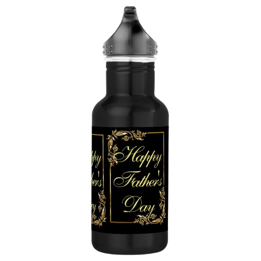 Gelukkige Vaderdag Moderne Kalligrafie Blauwe werv Waterfles (Rechts)