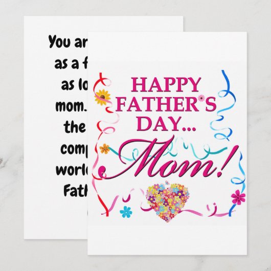 Gelukkige Vaderdag Moeder Kaart (Voorkant / Achterkant)
