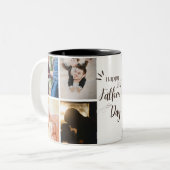 Gelukkige vaderdag-mok | 8 foto's mokken. tweekleurige koffiemok (Voorkant links)