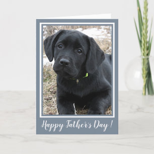 Gelukkige Vaderdag - Mooie Zwarte Labrador Puppy H Kaart