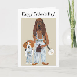 Gelukkige Vaderdag Moonshiner Hond en Beagle pup Kaart