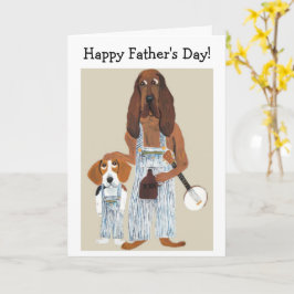 Gelukkige Vaderdag Moonshiner Hond en Beagle pup Kaart